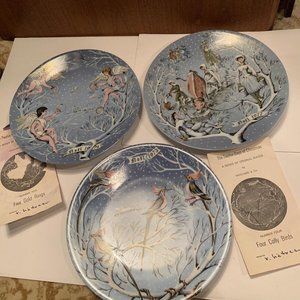 Lot Of 3 Twelve Days Of Christmas Haviland Decorative Plate Handcrafted